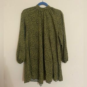 H&M Green Leopard Print Mini Dress Sz 8